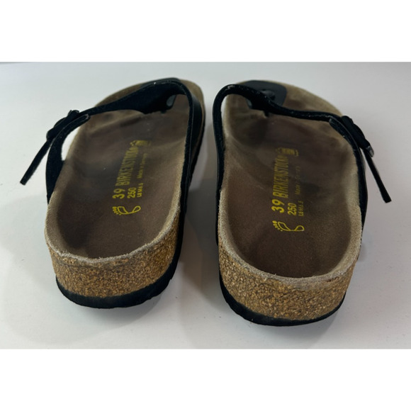 Birkenstock Gizeh Sandals Black Slides Buckle Thong 39 Women's US Size 8 - Picture 10 of 13